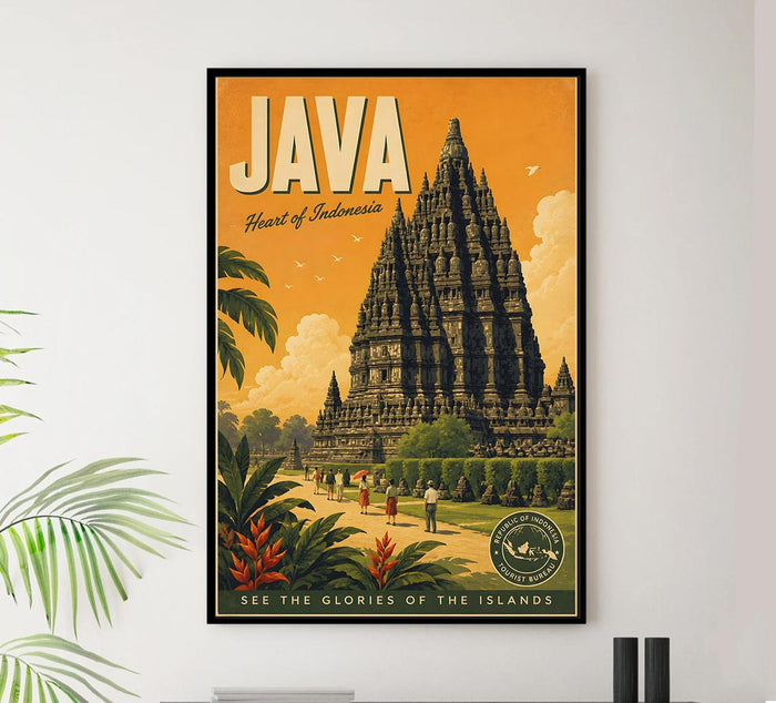 Indonesia - Java - Vintage Tourism Travel Poster