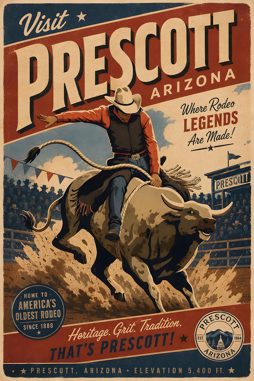 Arizona - Prescott - Vintage Tourism Travel Poster