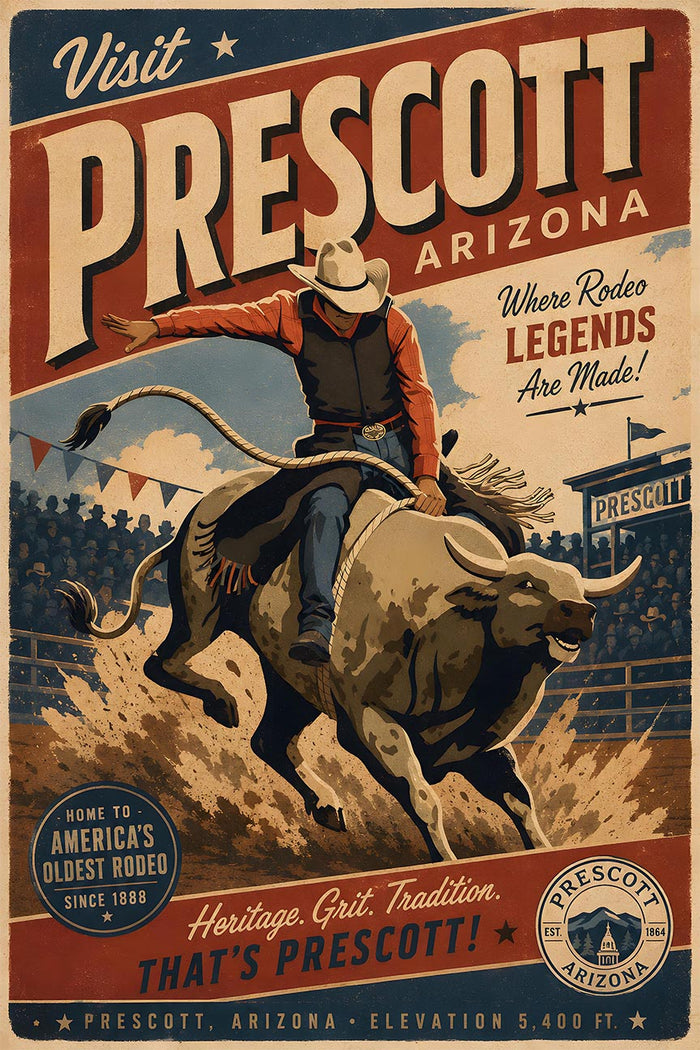 Arizona - Prescott - Vintage Tourism Travel Poster