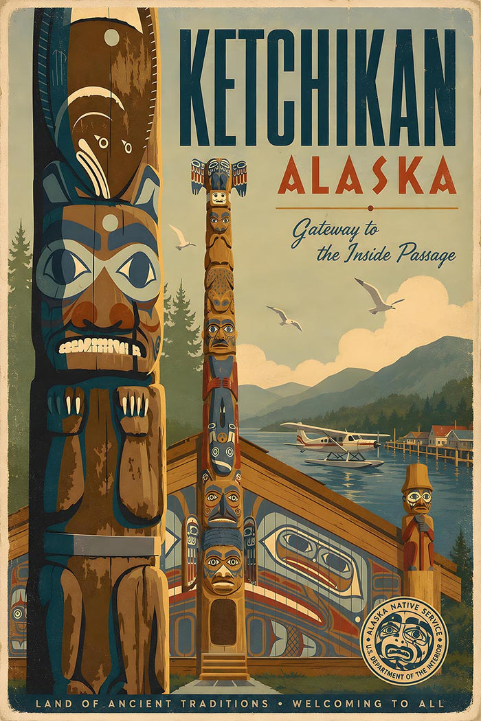 Alaska - Ketchikan - Vintage Tourism Travel Poster