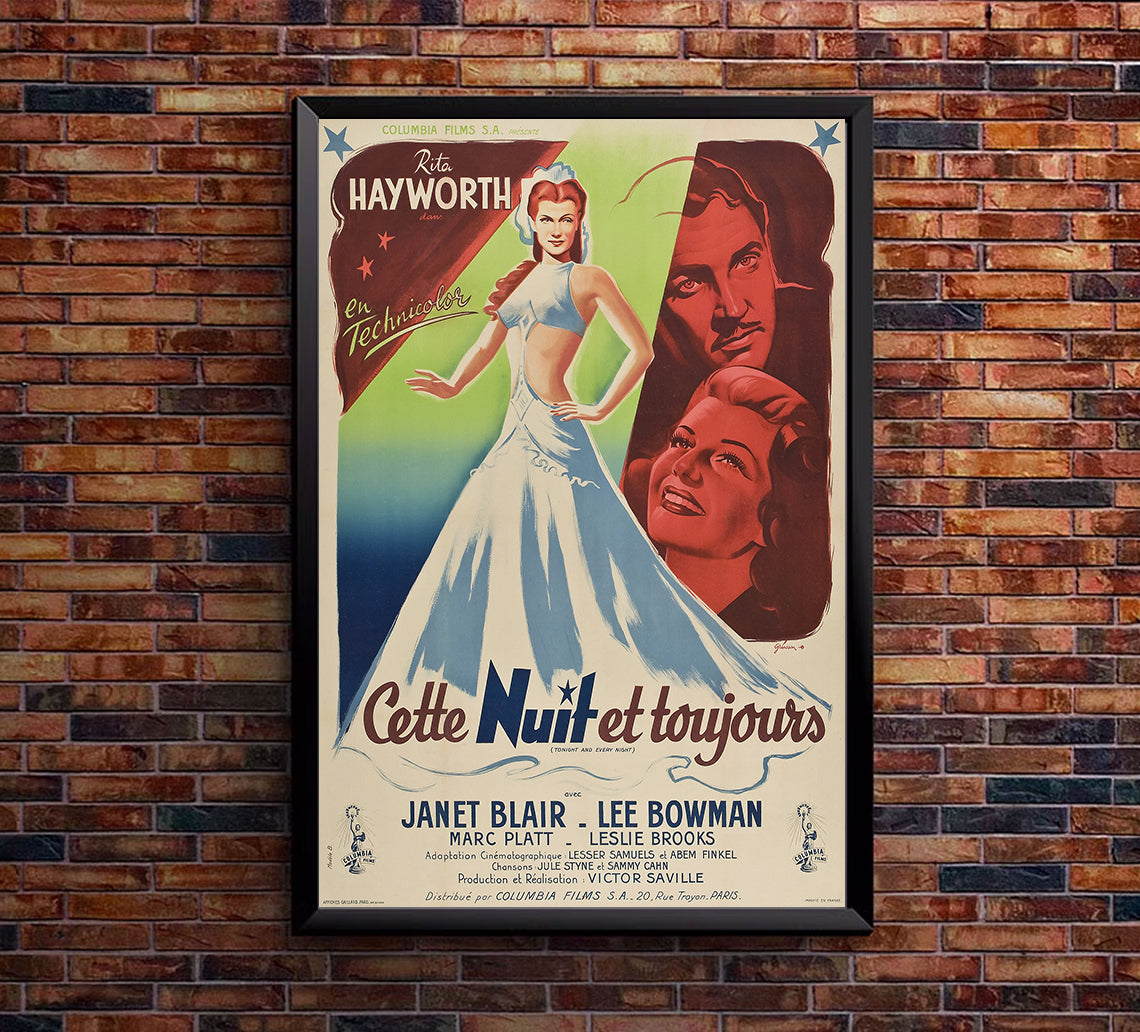 Tonight and Every Night 1945 - Rita Hayworth - French - Classic Movie Poster