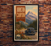 Canada - Johnson Canyon - Vintage Tourism Travel Poster