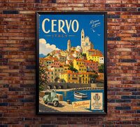Italy - Cervo - Vintage Tourism Travel Poster