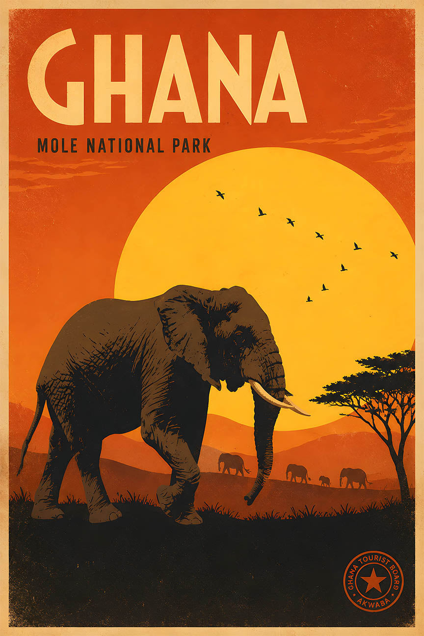Ghana - Tourism - v1 - Vintage Travel Poster