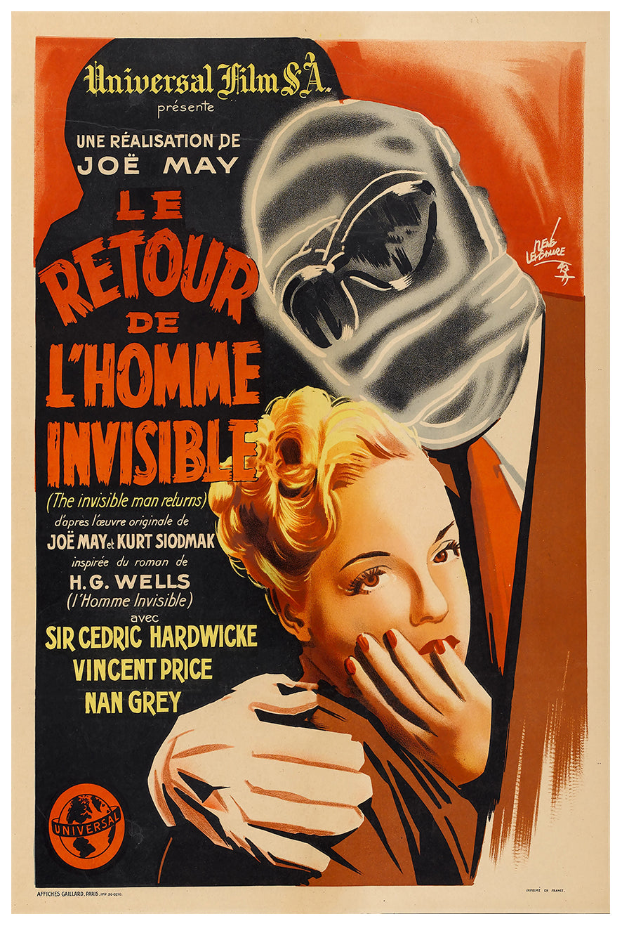 The Invisible Man Returns 1940 - France - v1 - Classic Movie Poster