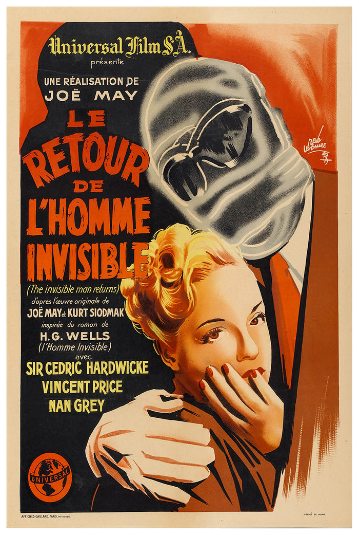 The Invisible Man Returns 1940 - France - v1 - Classic Movie Poster