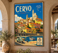 Italy - Cervo - Vintage Tourism Travel Poster