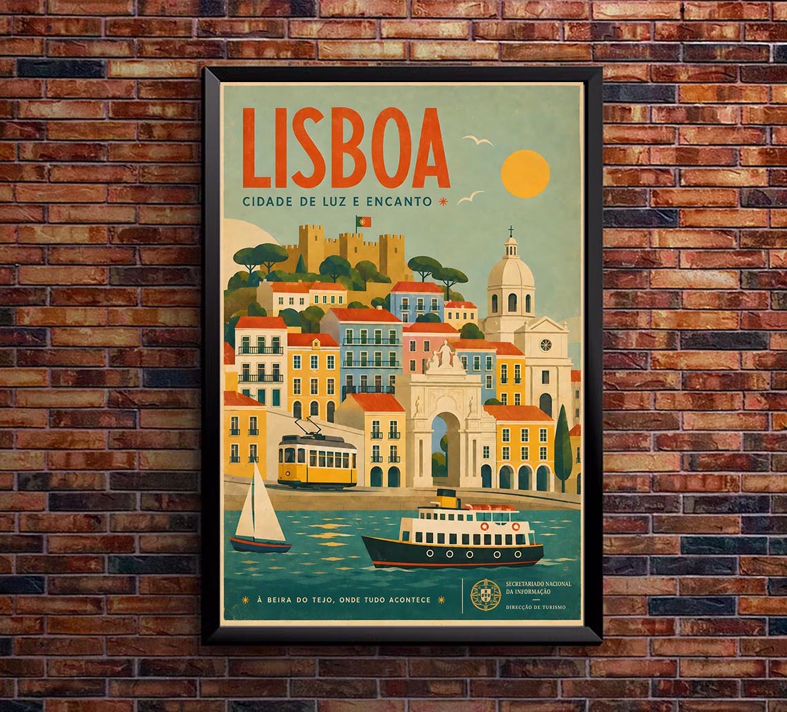 Portugal - Lisboa - Vintage Tourism Travel Poster