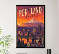 Oregon - Portland - Vintage Tourism Travel Poster