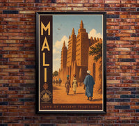 Mali - Africa - Vintage Tourism Travel Poster