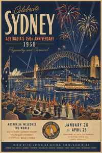 Australia - Sydney 1938 - Vintage Tourism Travel Poster