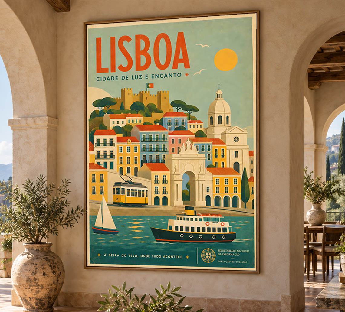 Portugal - Lisboa - Vintage Tourism Travel Poster