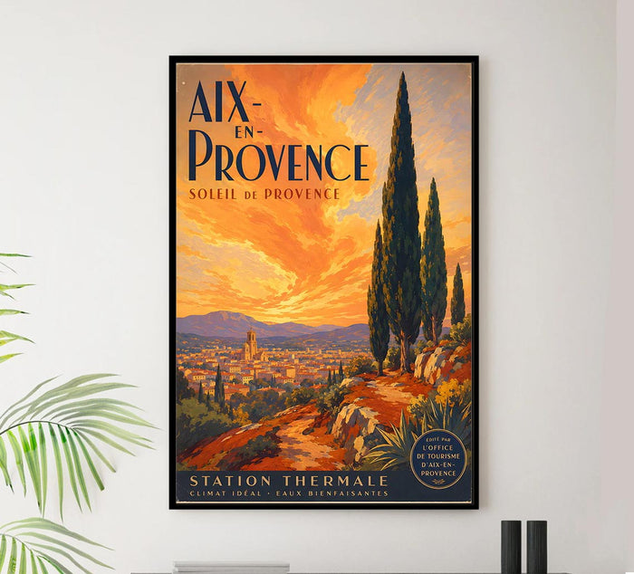 France - Aix-en-Provence - Vintage Tourism Travel Poster