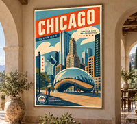 US - Chicago - Vintage Tourism Travel Poster
