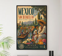 Mexico - Xochimilco - Vintage Tourism Travel Poster