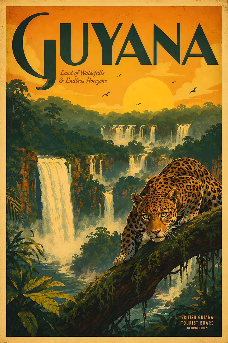 Guyana - Tourism - v1 - Vintage Travel Poster