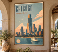 Illinois - Chicago - Vintage Tourism Travel Poster