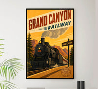 US - Grand Canyon Railway - Tourism - v1 - Vintage Travel Poster