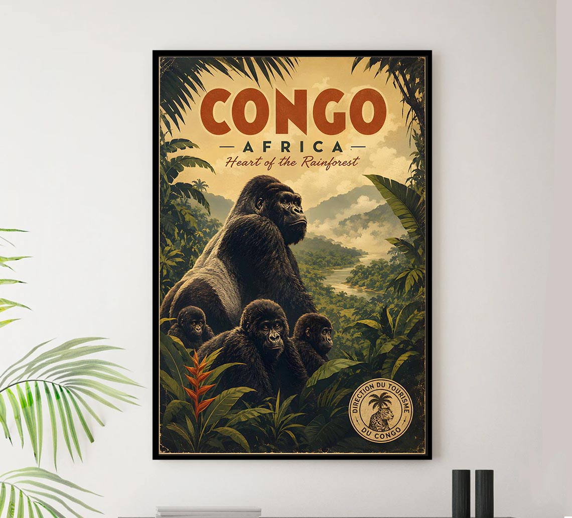 Africa - Congo - Vintage Tourism Travel Poster