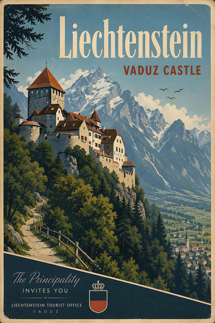 France - Liechtenstein - Vintage Tourism Travel Poster