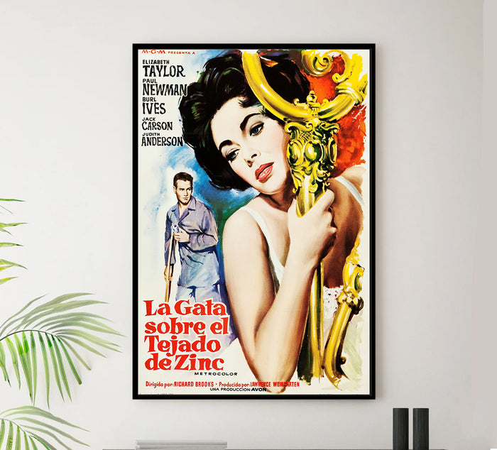 Cat on a Hot Tin Roof 1958 - Paul Newman - Spain - Classic Movie Poster