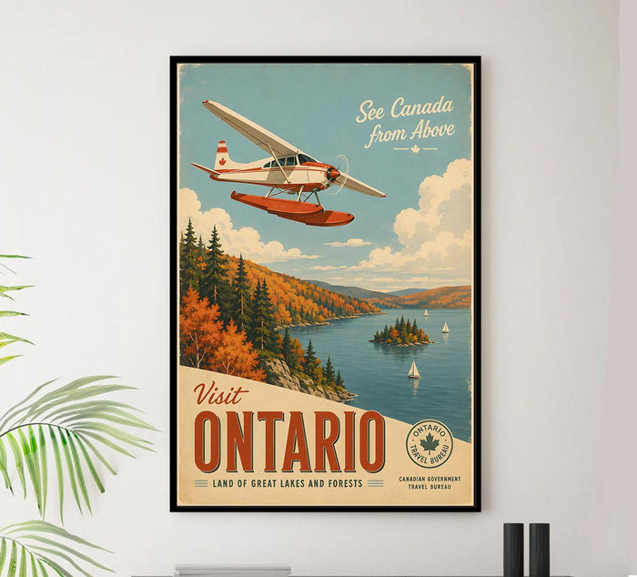 Canada - Visit To Ontario - Vintage Tourism Travel Poster