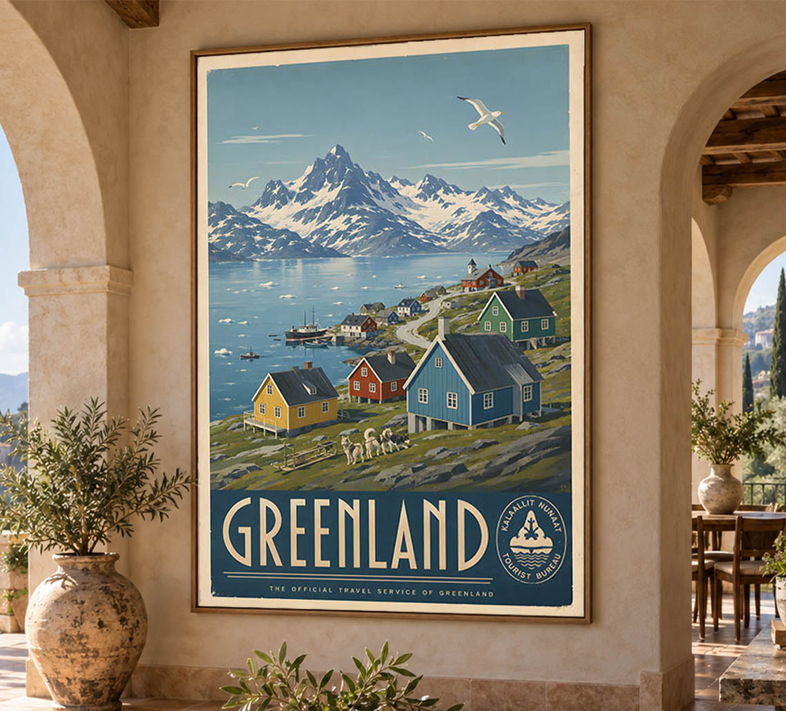 Denmark - Greenland - Vintage Tourism Travel Poster