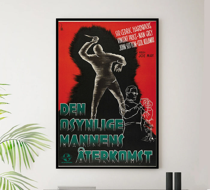 The Invisible Man Returns 1940 - Sweden - v1 - Classic Movie Poster