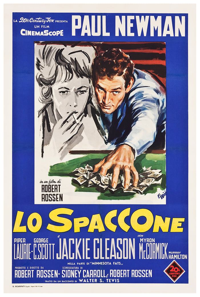 The Hustler 1961 - Paul Newman - Italy - Classic Movie Poster