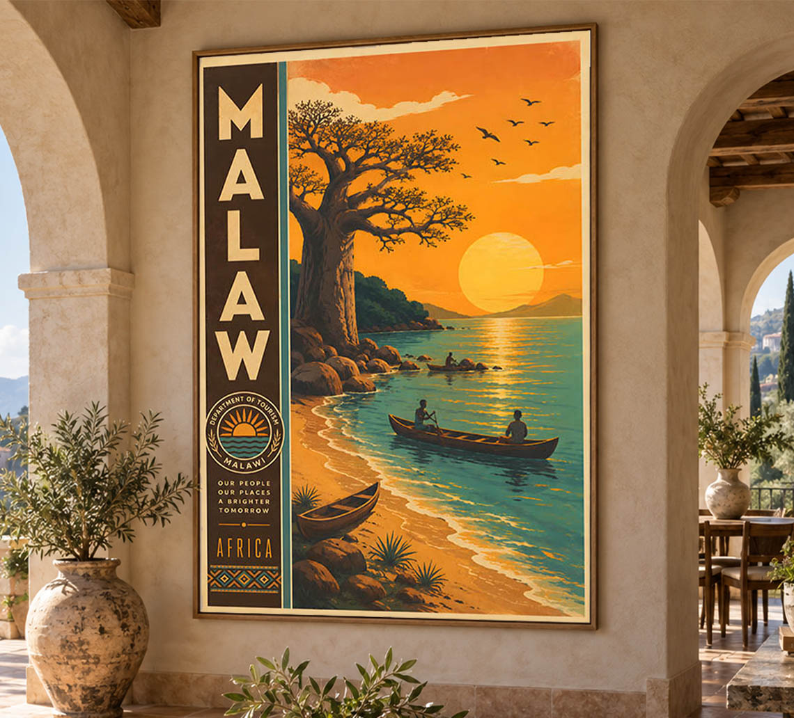 Malawi - Tourism - v1 - Vintage Travel Poster