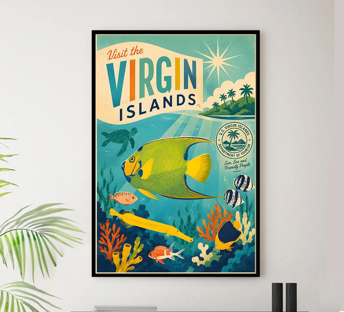 US - Visit the Virgin Islands - Vintage Tourism Travel Poster