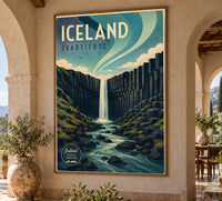 Icelend - Svartifos - Vintage Tourism Travel Poster