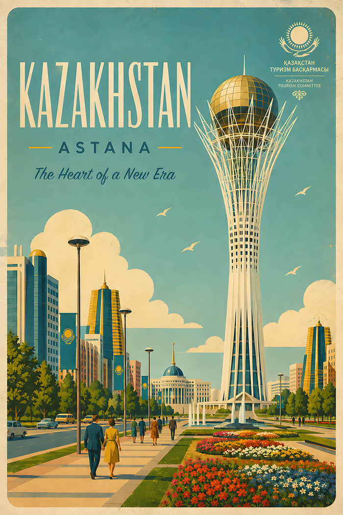 Kazakhstan - Tourism - v1 - Vintage Travel Poster