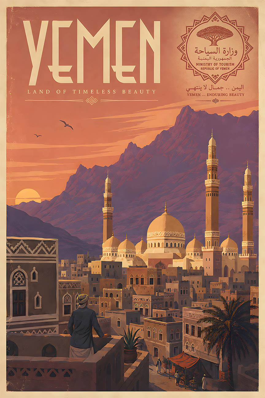 Yemen - Tourism - v1 - Vintage Travel Poster