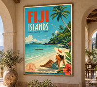 Fiji Islands - Tourism - v1 - Vintage Travel Poster