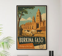 Africa - Burkina Faso - Vintage Tourism Travel Poster