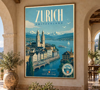 Switzerland - Zurich - Vintage Tourism Travel Poster