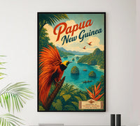 Papua - New Guinea - Vintage Tourism Travel Poster