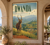 Africa - Rwanda - Vintage Tourism Travel Poster