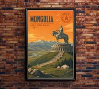 Mongolia - Tourism - v1 - Vintage Travel Poster
