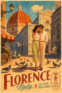Italy - Florence - Vintage Tourism Travel Poster