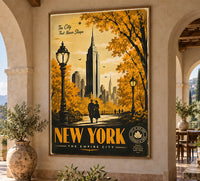 New York - Central Park - Tourism - v1 - Vintage Travel Poster