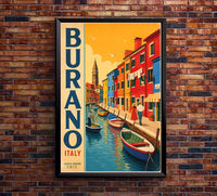 Italy - Burano - Vintage Tourism Travel Poster