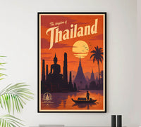 Thailand - Sunset - Tourism - v1 - Vintage Travel Poster