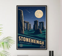 UK - Stonehenge - Vintage Tourism Travel Poster