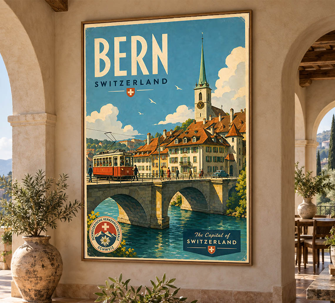 Switzerland - Bern - Vintage Tourism Travel Poster