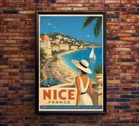 France - Nice - Vintage Tourism Travel Poster
