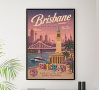 Australia - Brisbane - Vintage Tourism Travel Poster