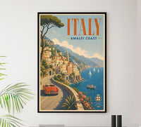Italy - Amalfi Coast 1L - Vintage Tourism Travel Poster