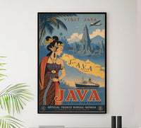 Indonesia - Visit Java - Vintage Tourism Travel Poster